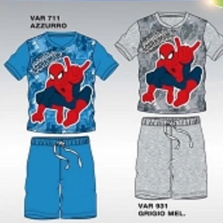 ARNETTA Pigiama Bambino M/m Cotone Spider-Man Art.15697/10 Colore E Misura A Scelta AZZURRO 5 ANNI