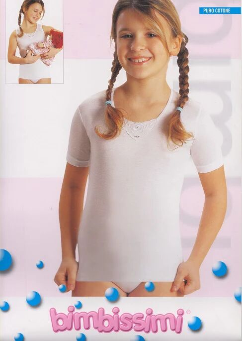 BIMBISSIMI 6 T-Shirt Bimba In Cotone Con Pizzo Art. Tm3307 Col. Foto Mis. A Scelta FOTO 7-8 ANNI