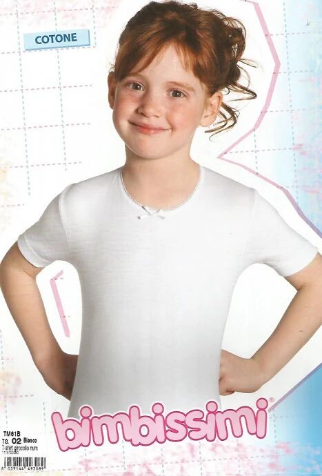 BIMBISSIMI 6 T-Shirt Bimba In Cotone Art. Tm61b Col. Foto Mis. A Scelta BIANCO 13/14 ANNI