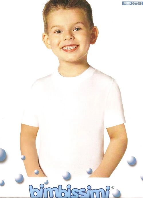 BIMBISSIMI 6 T-Shirt Bimbo In Cotone Art. T41r Col. Foto Mis. A Scelta BIANCO 4-5 ANNI