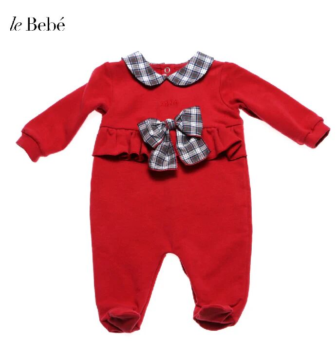 LE BEBE' Tutina Neonata Art Lbg2548 Colore Foto Misura A Scelta ROSSO 6 MES