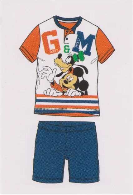 ARNETTA Pigiama Bimbo Mickey Mouse In Cotone Art. Wd16475 Col. E Mis. A Scelta ARANCIO 7 ANNI