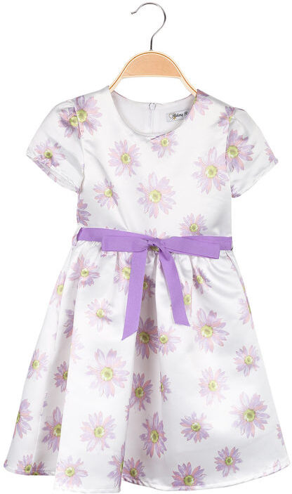 Melany Rose Abito elegante a maniche corte da bambina con stampa fiori Abiti bambina Bianco taglia 05