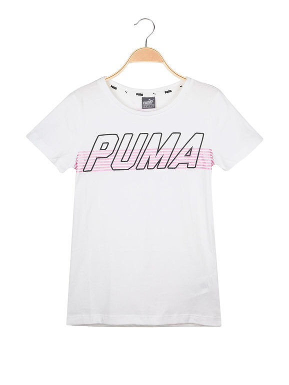 Puma Alpha logo tee t-shirt bianca con stampa T-Shirt Manica Corta bambina Bianco taglia 16