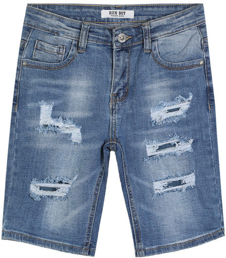 Run Boy Bermuda in jeans da ragazzo con strappi Bermuda bambino Jeans taglia 10