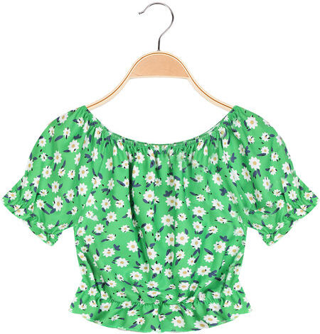 Solada Blusa a fiori da bambina T-Shirt Manica Corta bambina Verde taglia 12