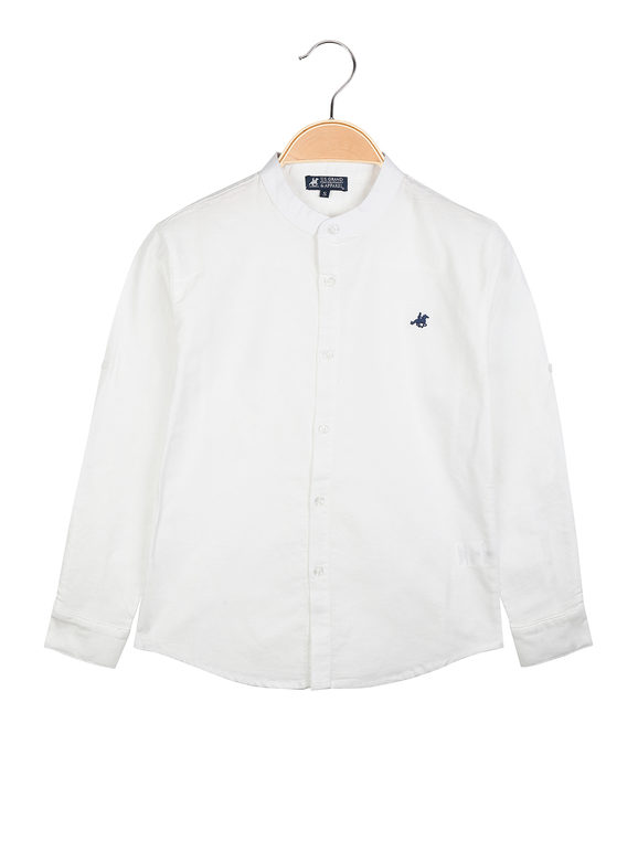 U.S. Grand Polo Camicia alla coreana da ragazzo in lino Camicie bambino Bianco taglia 10