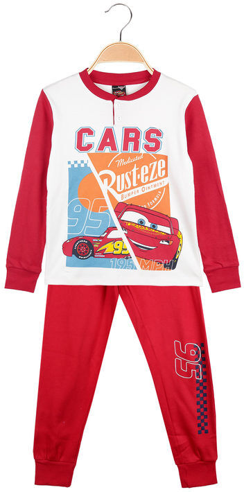 Disney Cars pigiama lungo da bambino in caldo cotone Pigiami bambino Rosso taglia 09/10