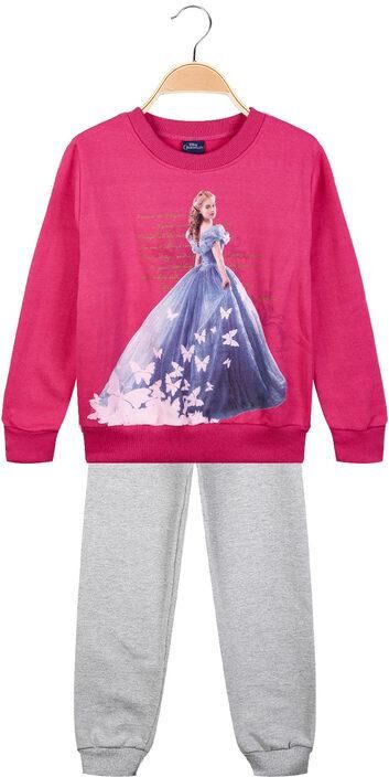 Disney Cinderella tuta sportiva bambina 2 pezzi Completi 3-16 Anni bambina Fucsia taglia 04