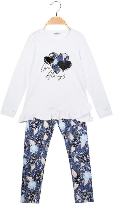 Lollitop Completo 2 pezzi da bambina t-shirt + leggings a fantasia Completi 3-16 Anni bambina Blu taglia 11/12