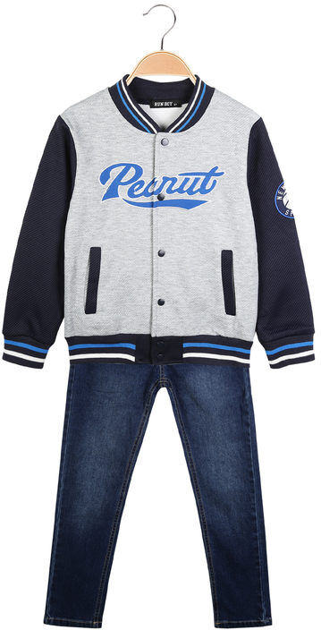 Run Boy Completo 2 pezzi felpa + jeans da bambino Completi 3-16 Anni bambino Grigio taglia 12