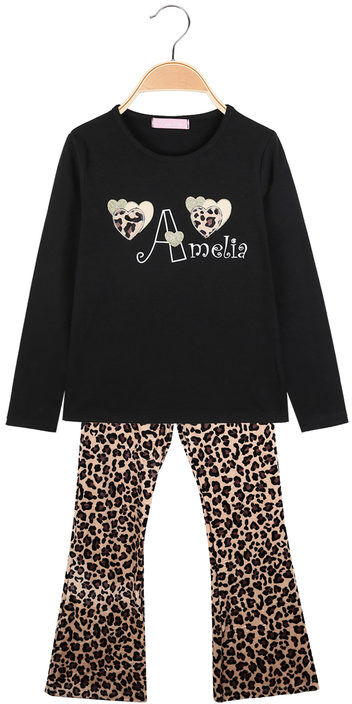 Luisa Chic Completo animalier 2 pezzi da bambina Completi 3-16 Anni bambina Nero taglia 06