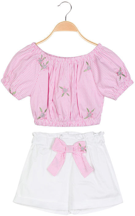 Solada Completo corto bambina con blusa + shorts Completi 3-16 Anni bambina Rosa taglia 14