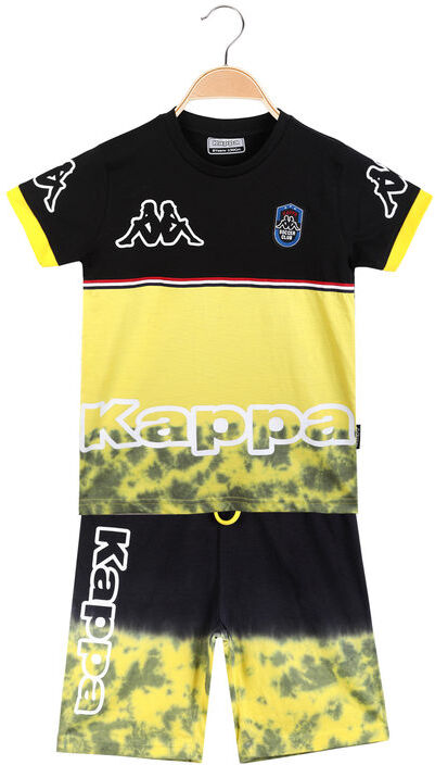 Kappa Completo corto da ragazzo t-shirt + bermuda stampati Completi 3-16 Anni bambino Giallo taglia 14