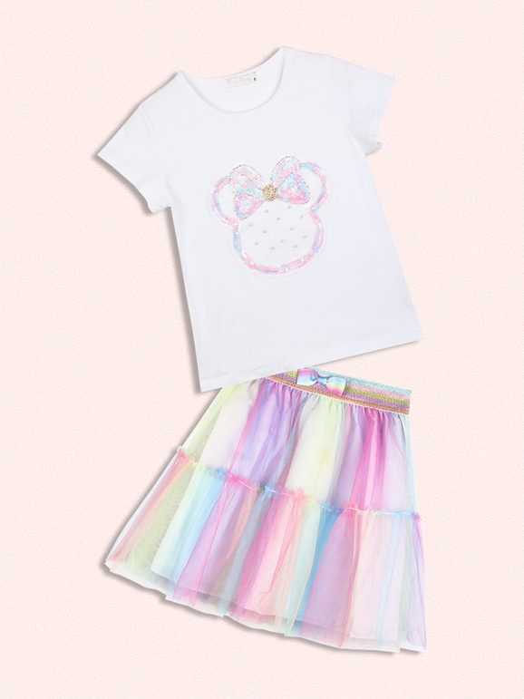 Pink Baby Completo da bambina 2 pezzi con gonna in tulle Completi 3-16 Anni bambina Bianco taglia 12