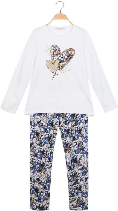 Hope Star Completo da bambina 2 pezzi t-shirt + leggings a fantasia Completi 3-16 Anni bambina Bianco taglia 16