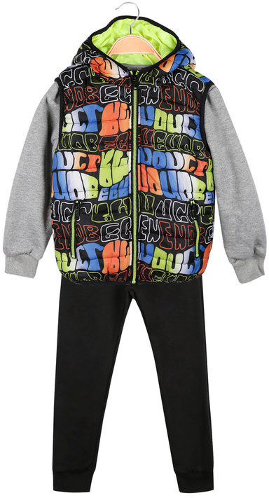 Mr Jek Completo da bambino 3 pezzi con gilet imbottito Completi 3-16 Anni bambino Verde taglia 04