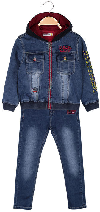 Enjoy Completo da bambino 3 pezzi in jeans Completi 3-16 Anni bambino Rosso taglia 10