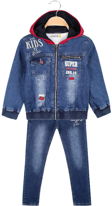 Super Brother Completo in jeans da bambino 3 pezzi Completi 3-16 Anni bambino Bianco taglia 10