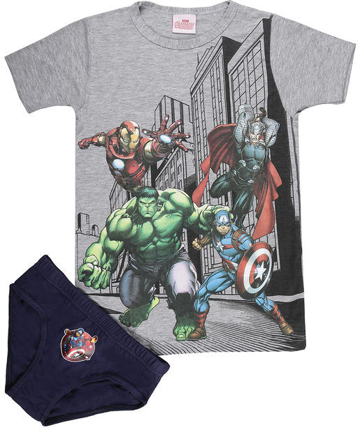 Marvel Completo intimo bambino 2 pezzi T-shirt + slip Completi Intimi bambino Grigio taglia 07/08