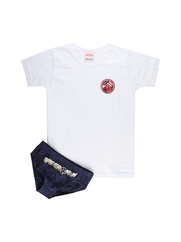 Marvel Completo intimo da bambino slip+ t-shirt Completi Intimi bambino Bianco taglia 03/04