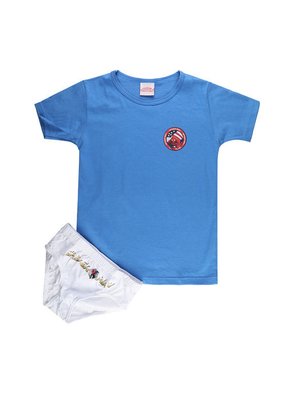Marvel Completo intimo da bambino slip+ t-shirt Completi Intimi bambino Blu taglia 05/06
