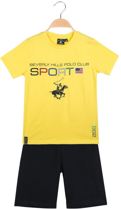 Polo Club Completo sportivo 2 pezzi da bambino in cotone Completi 3-16 Anni bambino Giallo taglia 04