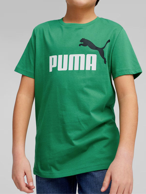 Puma Essentials+ Two-Tone Logo T-shirt da ragazzo T-Shirt e Top bambino Verde taglia 11/12