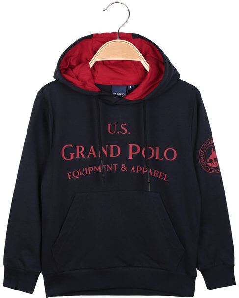 U.S. Grand Polo Felpa ragazzo con cappuccio Felpe Leggere bambino Blu taglia S