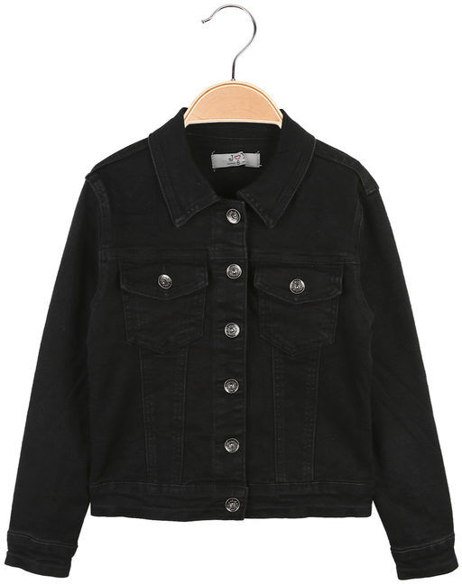 J Y Giacca nera in jeans da bambina con perline dietro Giacche Jeans bambina Nero taglia 06