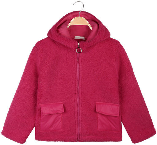 Sweet Giacca orsetto da bambina con cappuccio e zip Giacche Leggere bambina Fucsia taglia 08