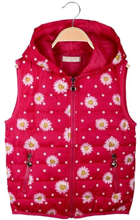 Hello Girl Gilet bambina imbottito con cappuccio Smanicato bambina Fucsia taglia 13/14