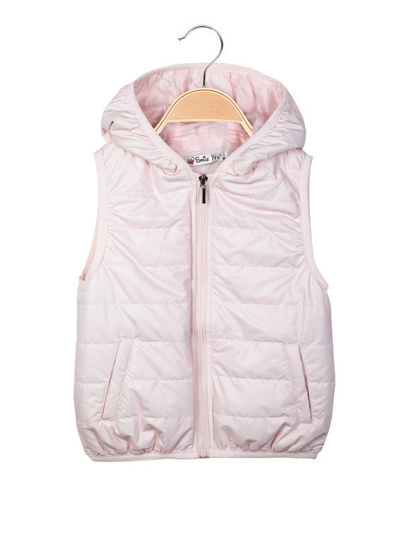 Smile Yes Gilet imbottito da bambina con cappuccio Smanicato bambina Rosa taglia 08