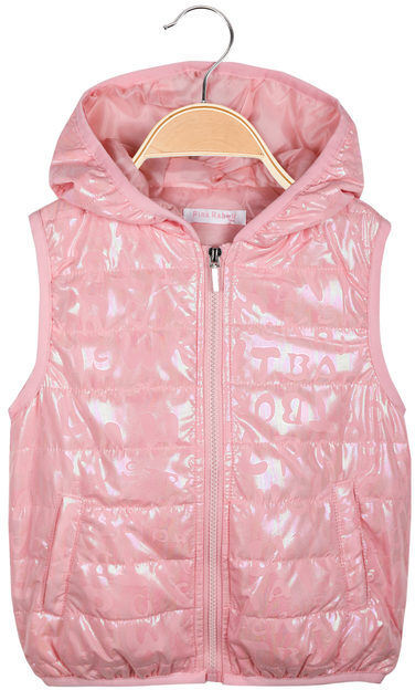 Pink Rabbit Gilet imbottito da bambina con cappuccio Smanicato bambina Rosa taglia 12