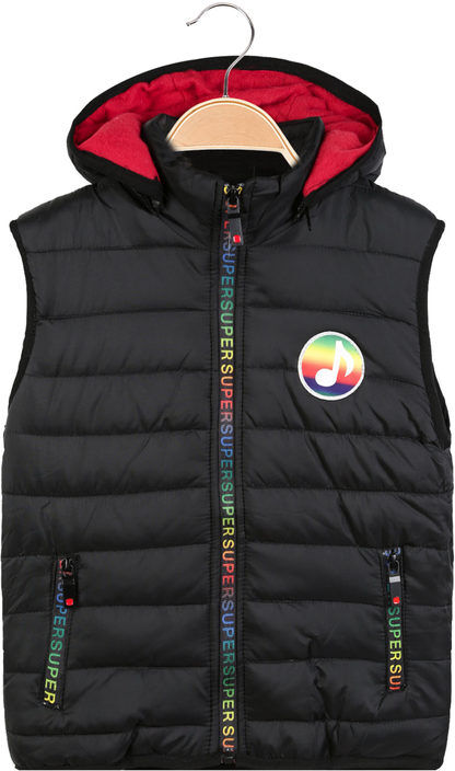 Yi Boy Gilet imbottito da bambino con cappuccio Smanicato bambino Nero taglia 03/04