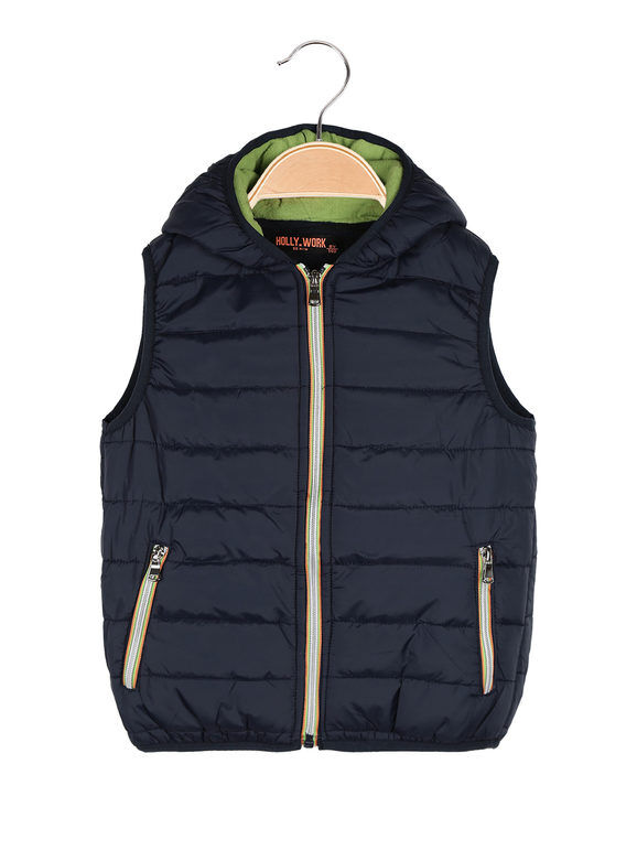 Hollywork Gilet imbottito da bambino Smanicato bambino Blu taglia 04