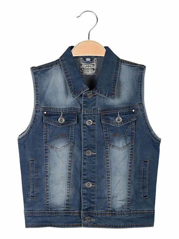 Studio Gilet in jeans da bambini Smanicato unisex bambino Jeans taglia 16