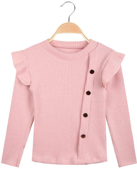 Solada Maglia da bambina con volant sulle spalle Pullover bambina Rosa taglia 14