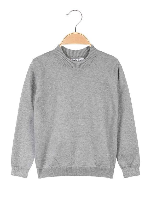 Smile Yes Maglia lupetto da bambina in lurex Pullover bambina Grigio taglia 04