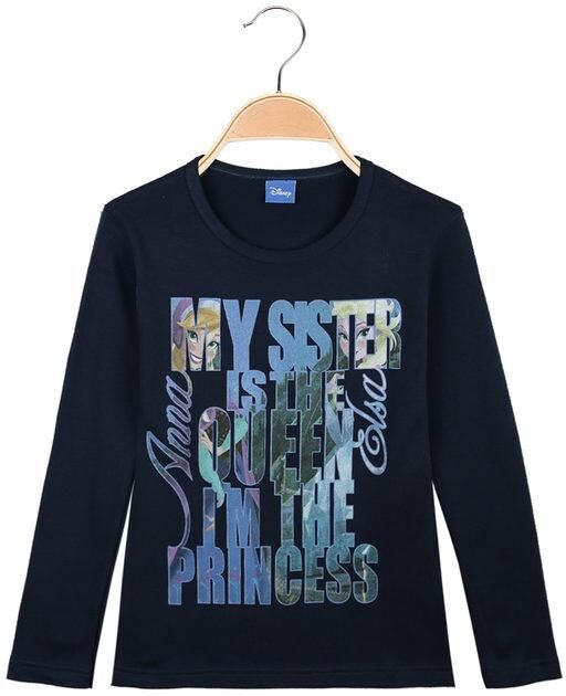 Disney Maglietta bimba Anna E Elsa in caldo cotone T-Shirt Manica Lunga bambina Blu taglia 03