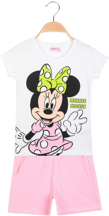 Disney MICKEY and FRIENDS Completo corto da bambina in cotone con Minnie Completi 3-16 Anni bambina Bianco taglia 07/08