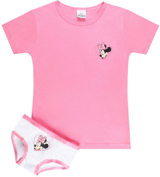 Disney MINNIE MOUSE completo intimo bambina t-shirt + slip Completi Intimi bambina Rosa taglia 05/06