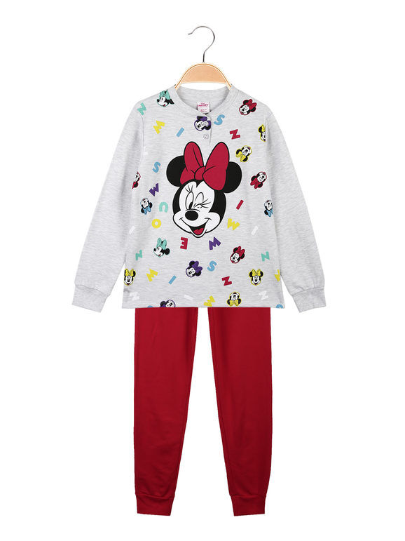 Disney Minnie pigiama bimba in cotone felpato Pigiami bambina Grigio taglia 08