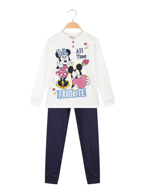 Disney Minnie pigiama da bambina in cotone felpato Pigiami bambina Bianco taglia 07