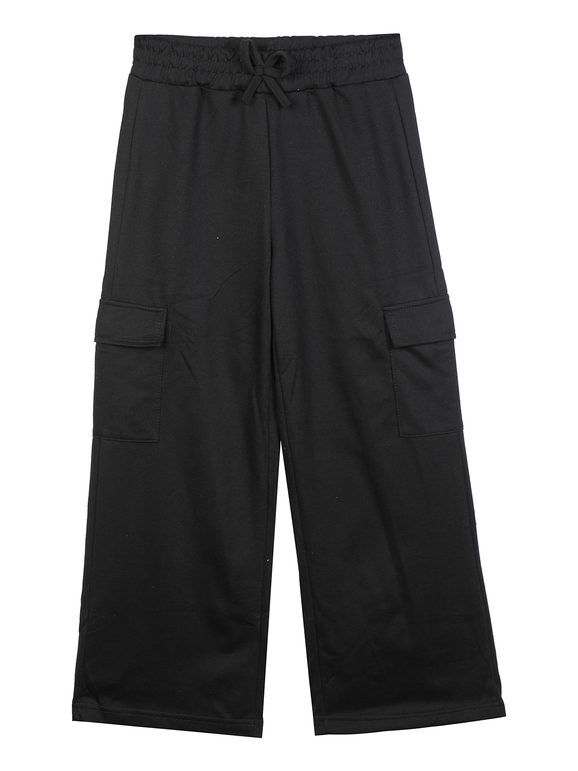 Smile Yes Pantaloni da bambina a gamba larga con tasconi Pantaloni Casual bambina Nero taglia 10