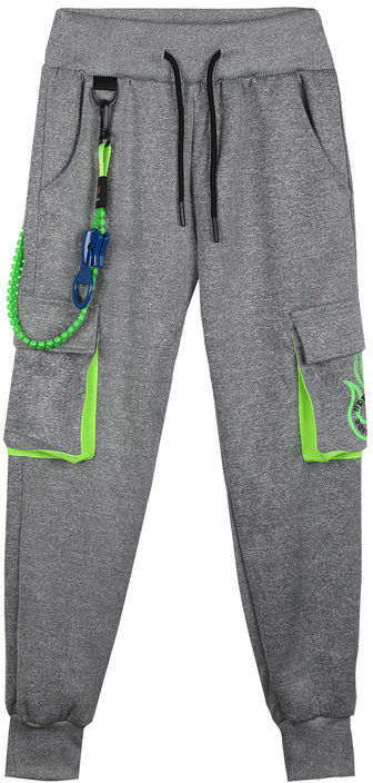 Yi Boy Pantaloni da bambino con tasconi e polsini sul finale Pantaloni Casual bambino Grigio taglia 10