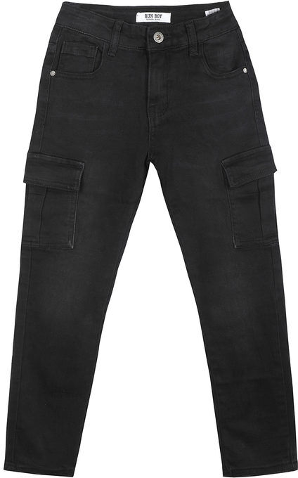 Run Boy Pantaloni jeans da bambino con tasconi Pantaloni Casual bambino Nero taglia 12