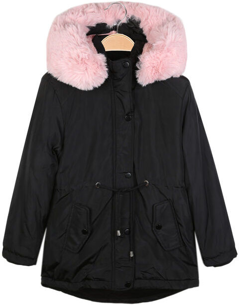 Pink Baby Parka imbottito da bambina con cappuccio Parka bambina Nero taglia 12