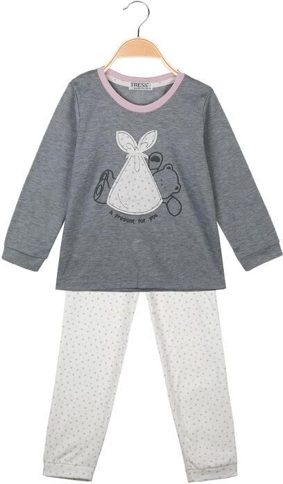 Tress Pigiama bimba in caldo cotone 2 pezzi Pigiami bambina Grigio taglia 01/02