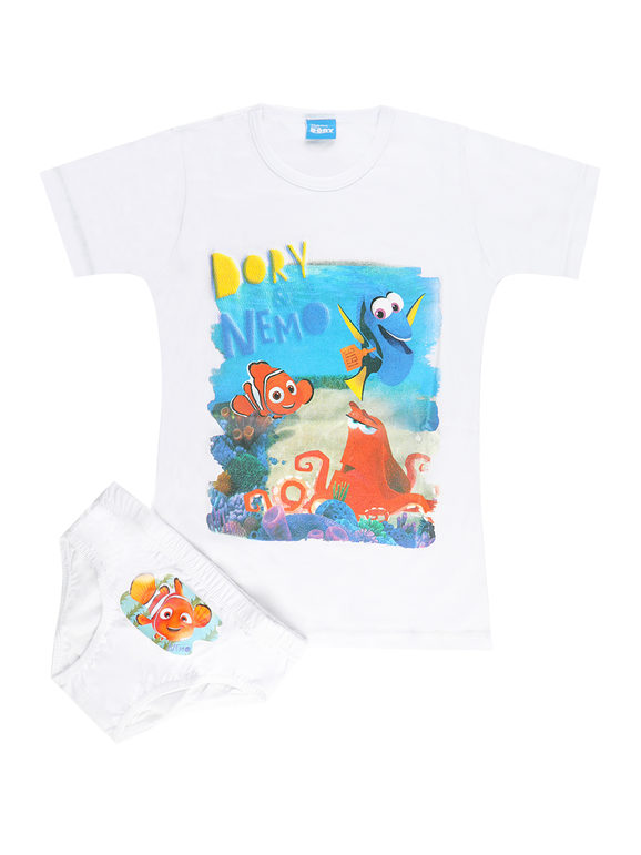 Disney PIXAR completo intimo 2 pezzi slip + t-shirt da bambino Completi Intimi bambino Bianco taglia 09/10